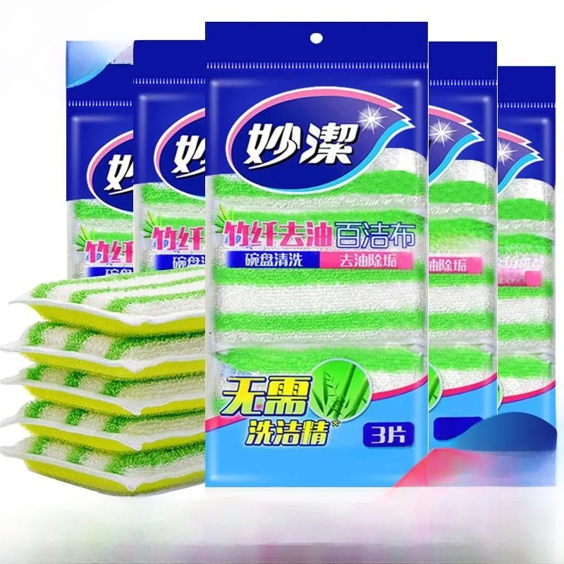 

Набор из 6 бамбуковых губок Miaojie для удаления жира и очистки от пятен, не требующих мыла