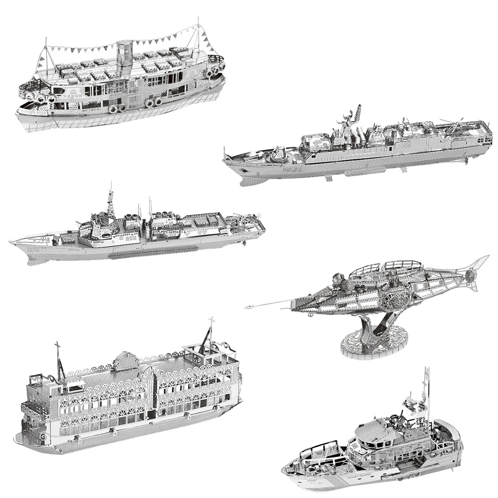 3D Metal Puzzle Boat Nautilus Burke Class Destroyer Bauhinia model KITS Assemble Jigsaw DIY Puzzle Gift Toys For Children