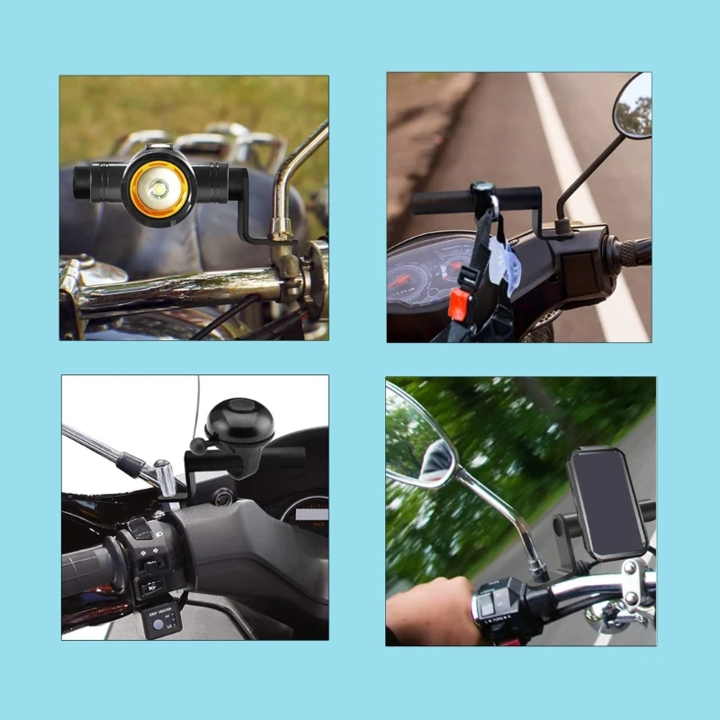 อลูมิเนียมรถจักรยานยนต์จักรยานHandlebarกระจกMount Bracket Extender Adapter