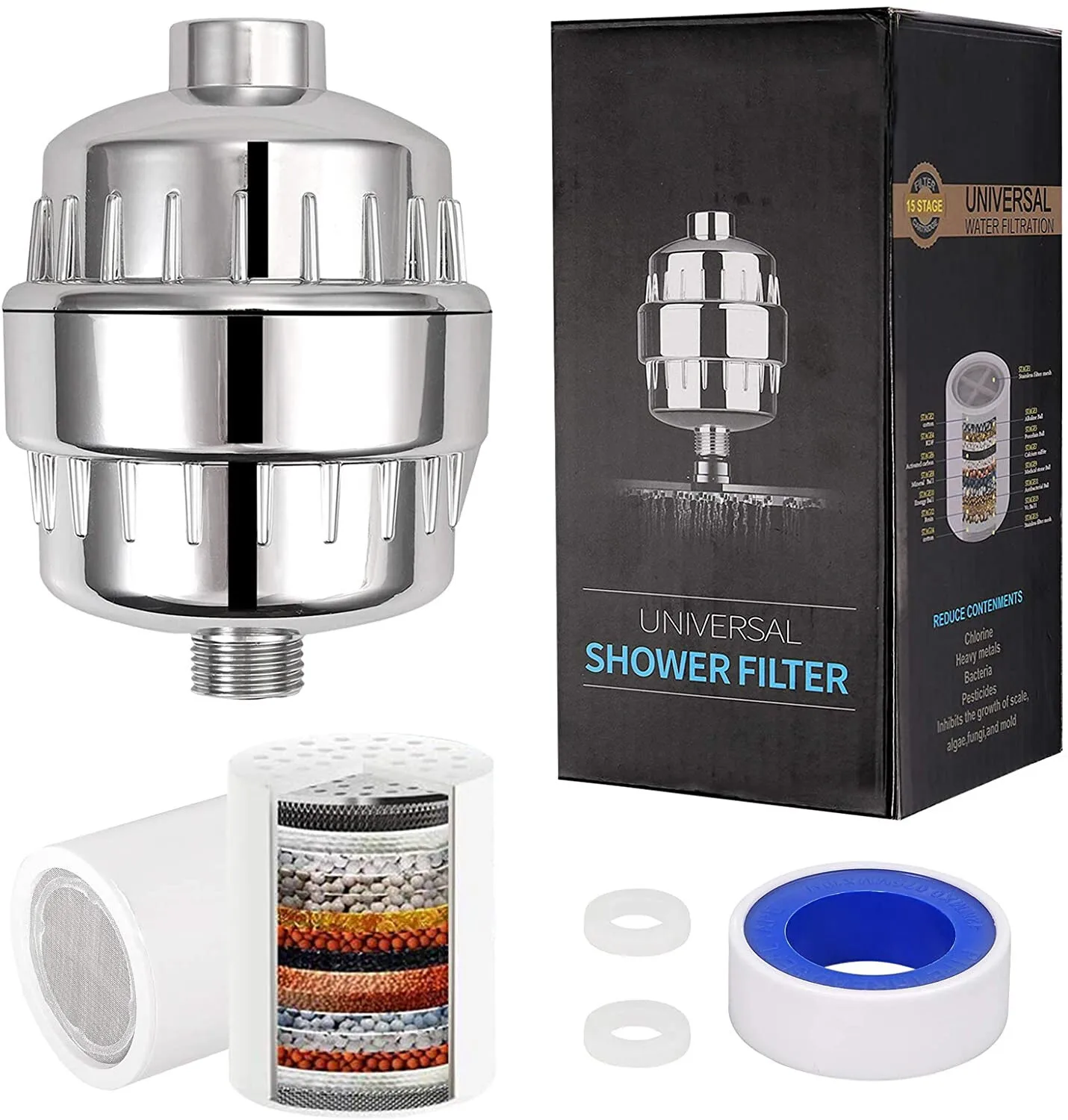 

20 Stage Shower Head Filter Purifier with Filter for Hard Water Softener