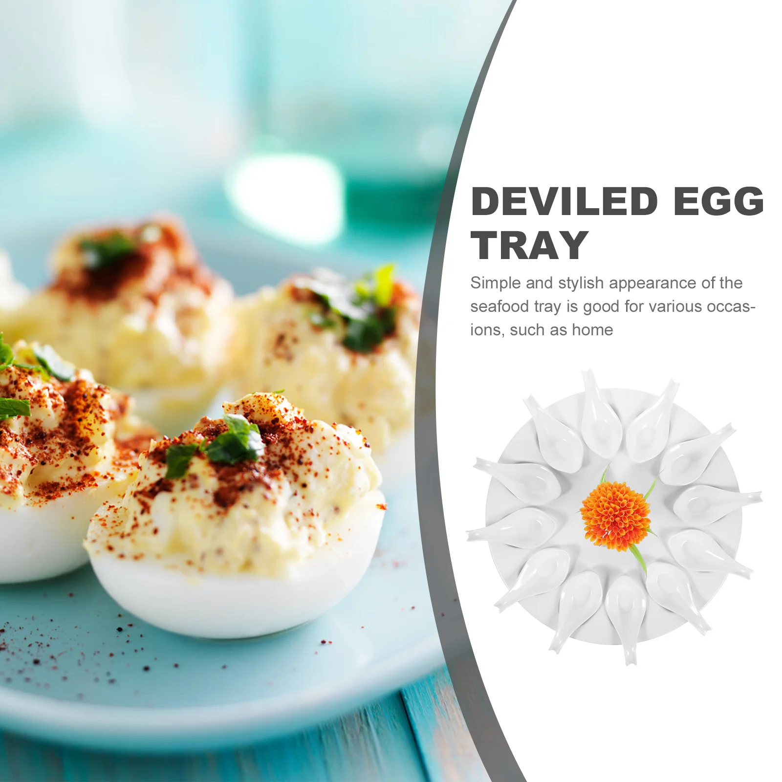 Platos para huevos diablos, cucharas únicas, invitados impresionantes, apariencia sencilla, ocasiones versátiles, olla caliente para el hogar, restaurante, servicio de reunión