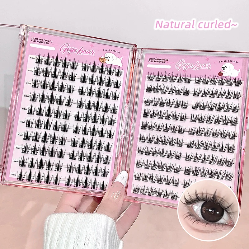 GEGE BEAR DIY Cluster-Wimpern Einzelne Künstliche Wimpern Natürliche Voluminöse Wimpernverlängerungen Gemischte Stile Augen-Make-up