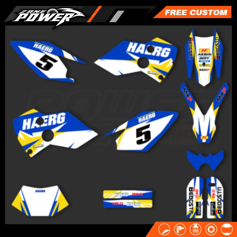 

Мотоциклетный обтекатель Powerzone, графическая клейкая наклейка для Husaberg FE 2001 2002 2003 2004 2005, номер имени на заказ