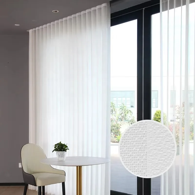 

Privacy Slat Fabric Smart Motorized Vertical Blinds Sheer Shades Dream Curtains Drapery for Big Glass Window Sliding Door