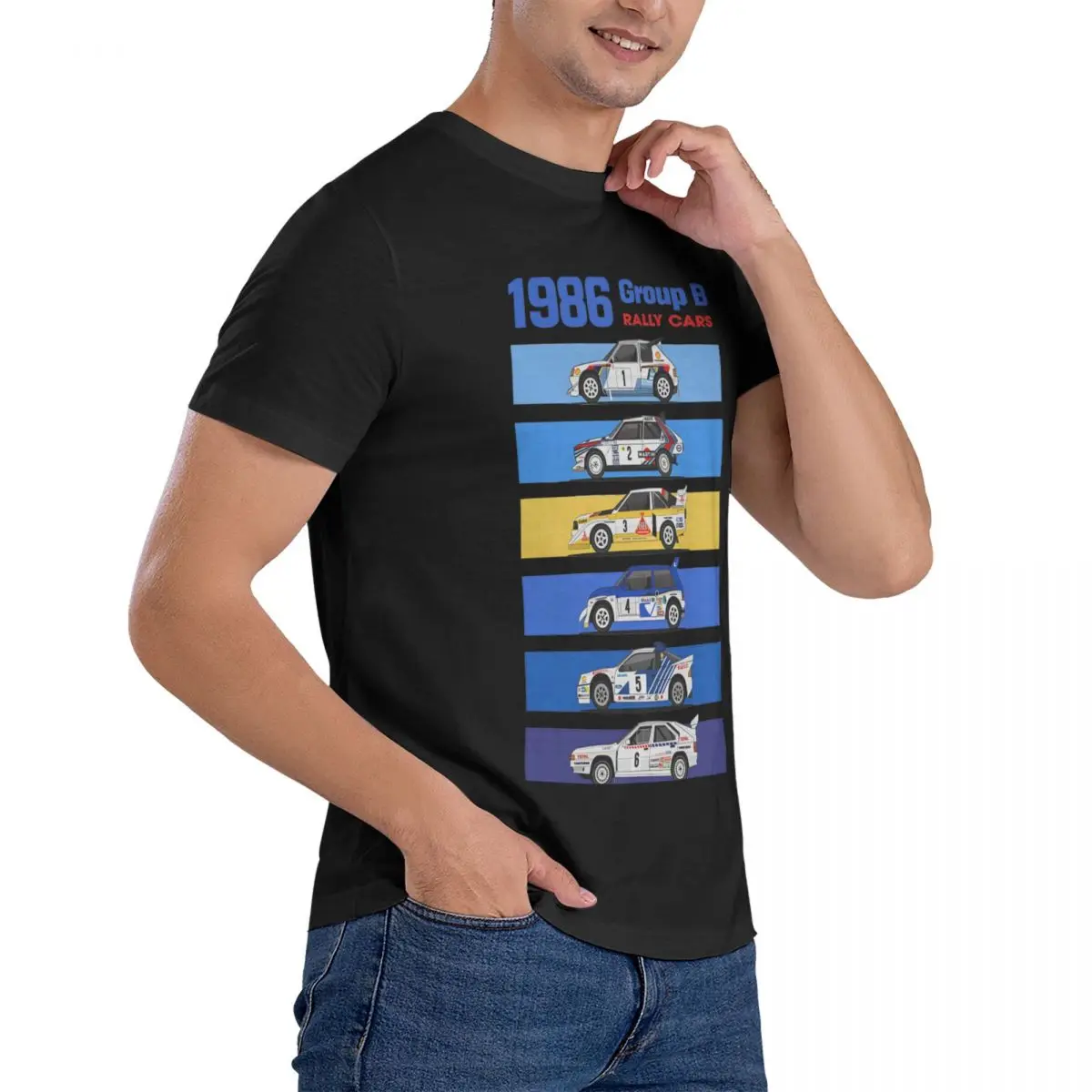 1986 Rally Group B Men T Shirts WRC Vintage Tees Short Sleeve Round Neck T-Shirt Pure Cotton Unique Clothing