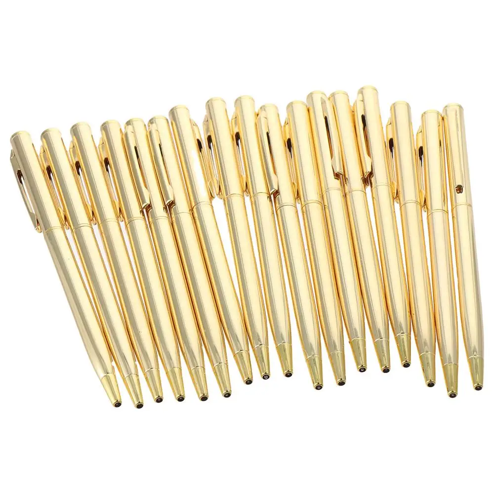 

26 Pieces Slim Metallic Retractable Ballpoint Pens Slim Ballpoint Pens Black Ink Pens Metal Pens Set for Business Office