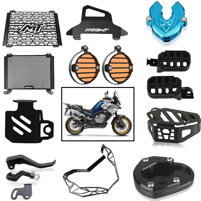 

For CFMOTO 800MT Rear Brake Fluid Reservoir Guard Foglight Lamp Side Stand Enlarge Key Headlight Protector Cover grill Foot Pegs