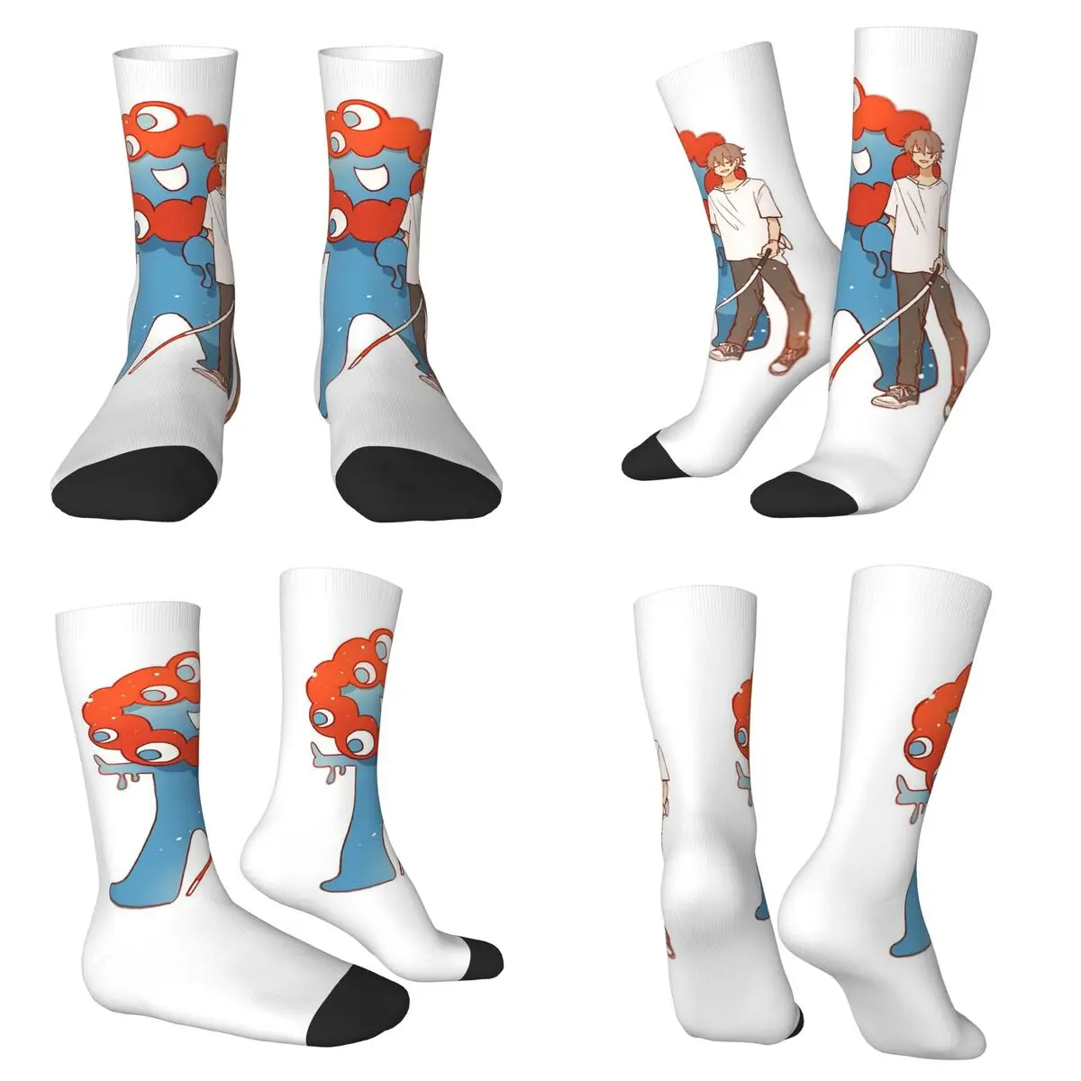 

Носки с героями мультфильмов Myaku Myaku, чулки высокого качества в стиле Харадзюку, всесезонные длинные носки, аксессуары для мужчин и женщин, подарок на день рождения