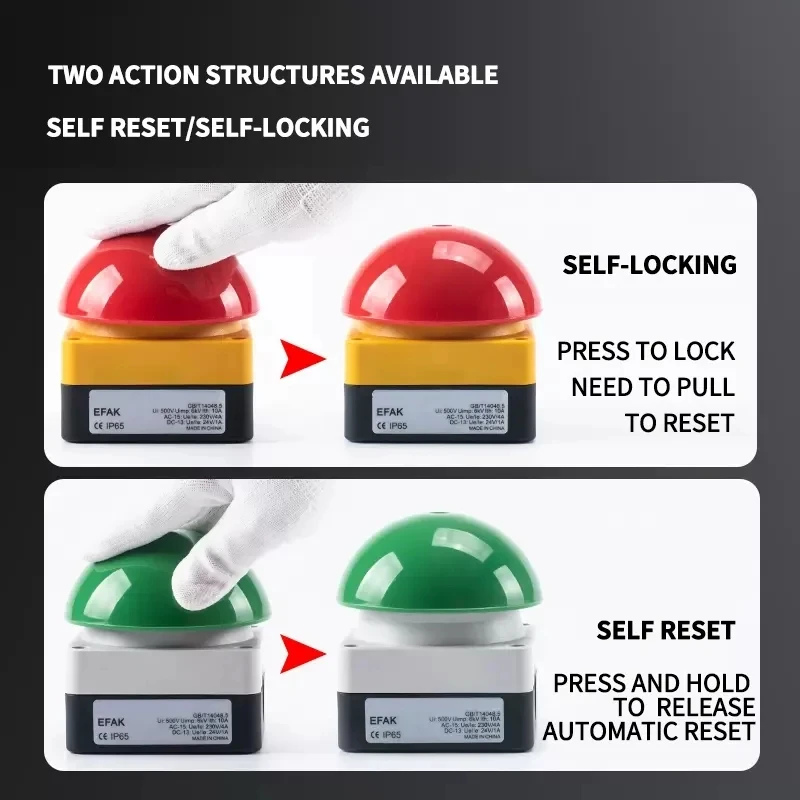 Imagem -03 - Interruptor de Pedal à Prova d Água Ip67 Botão de Emergência Emergência Start Stop Handle Foot Push Self Locked no nc Start Contactor