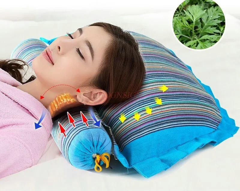 Wormwood cervical vertebra pillow repair cervical vertebra sleep special neck support to help sleep soothe the nerves adult