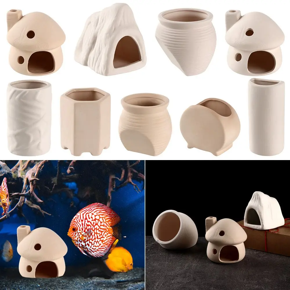 Aquarium Landscaping Breeding Tank Aquarium Decoration Special-shaped Shelter Fish Tank Breeding Pottery Decoration