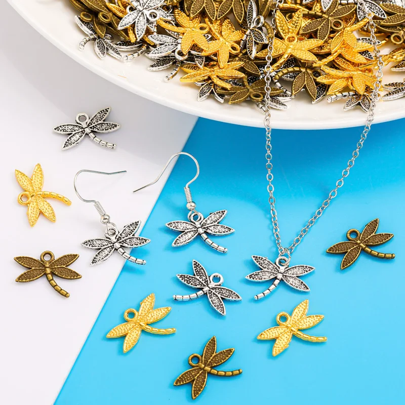 35pcs 18*14mm gold color dragonfly Alloy charms pendant fit necklace bracelet diy Pendants for jewelry making D229 image 2