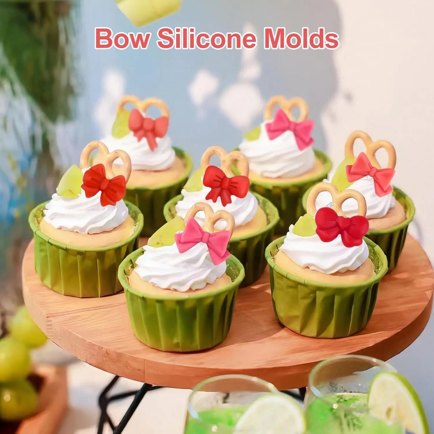 Bow Chocolate Silicone Molds 36 Cavities Mini Bows Sugar Molds Bowknot Cake Pop Mold Cake Decorating Toppers for Birthday Party