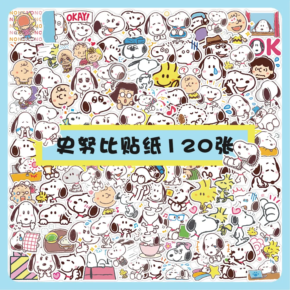 60PCS Cartoon Anime Snoopy Stickers Cute Puppy Decoration Notebook Stationery Handbook DIY Stickers Children’s Reward Gift