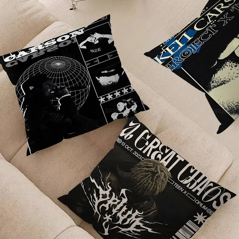 

Popular Rapper K-Ken C-Carson Pillow Cover For Bedroom Room And Living Room Sofa Decorative Cushion Cover
