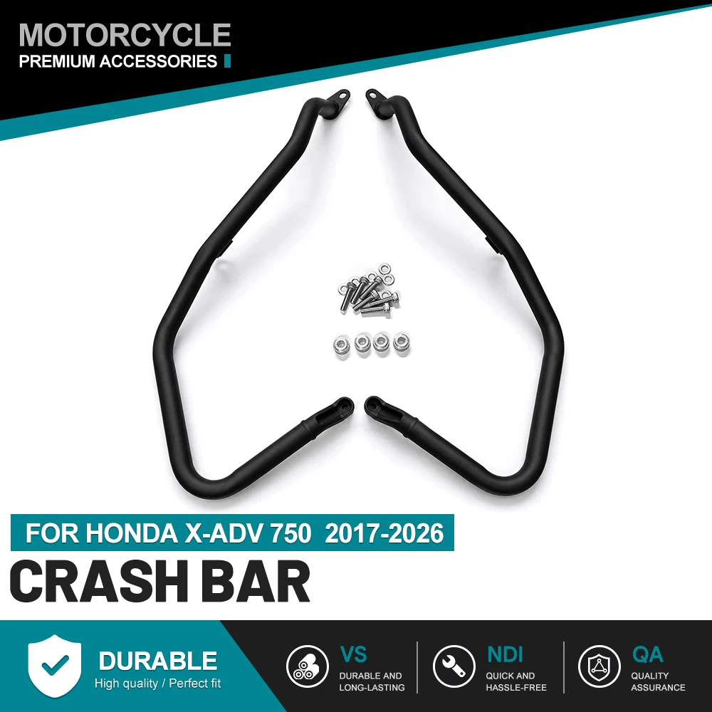 For Honda X-ADV 750 2017-2026 Crash Bar Engine Guard Anti-collision Matte Black Bolt On Steel Tube