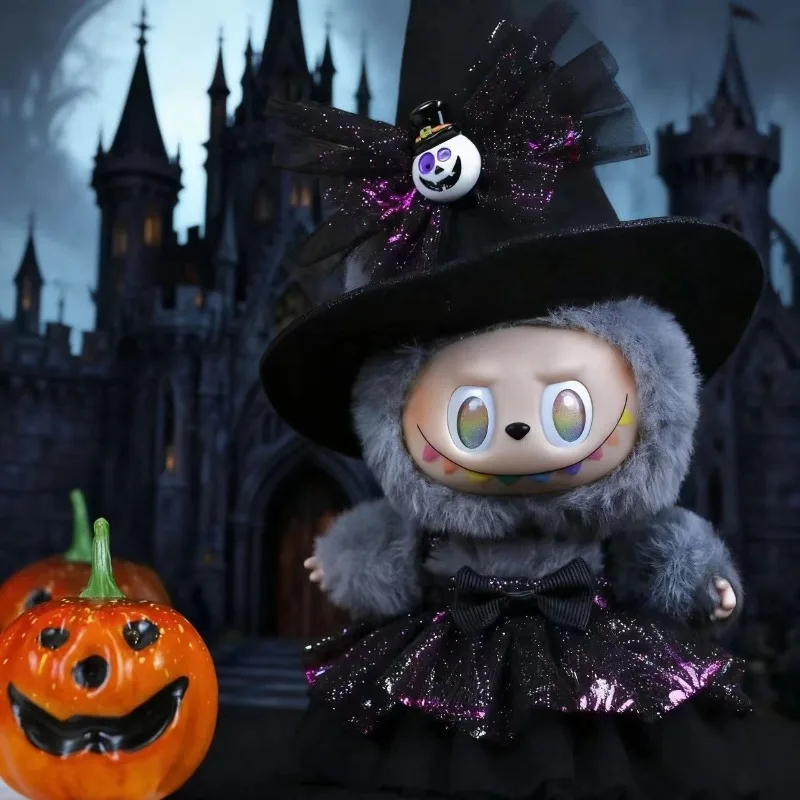 

17cm Dolls Clothing For Labubu Outfit Accessories Sitting Party Halloween Trick-Or-Treat Series Devil Angel Purple Dress