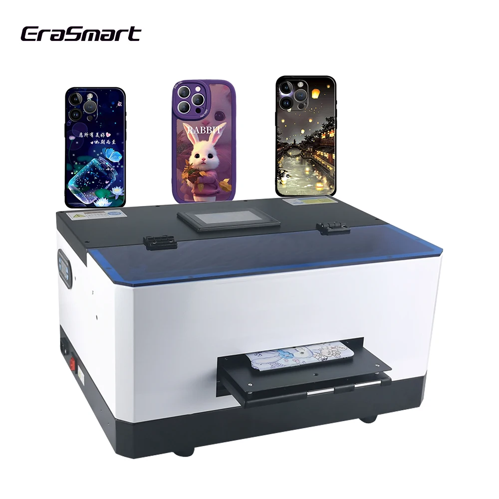 

Erasmart L800 Head Digital Printer Phone Case Printing Machine Inkjet Printer A5 Uv Printer For Small Business Idea 2023