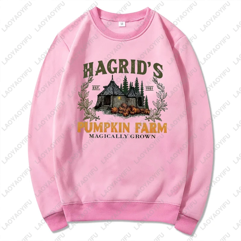 Vintage Pumpkin Farm Sweatshirt Hagrid's Patch Retro Halloween Hoodie Forest MAGICALLY GROWN Funny Tops Men Women Pullover Gift
