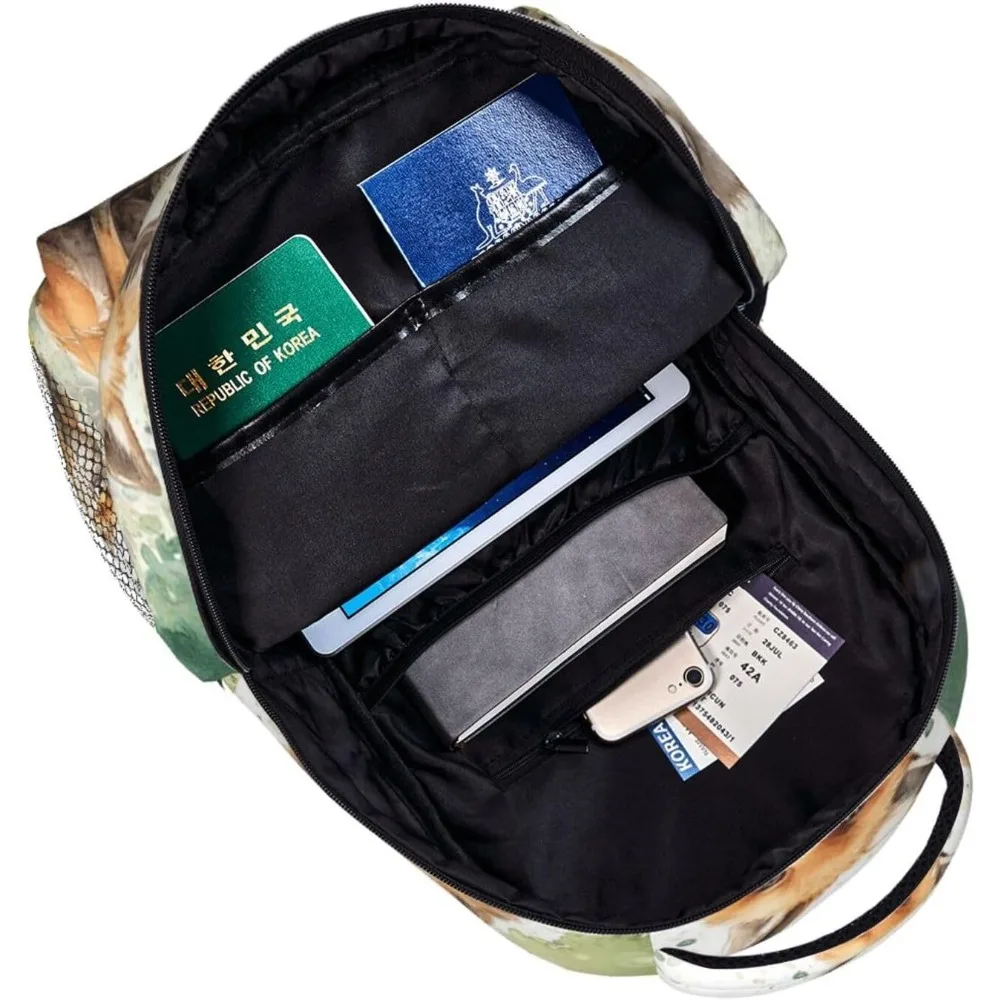 حقيبة كمبيوتر محمول العودة إلى المدرسة لطيف الكرتون الثعلب خفيفة الوزن حقيبة كمبيوتر محمول خفيفة الوزن متعددة الأغراض السفر عارضة Daypack للجنسين Col #5