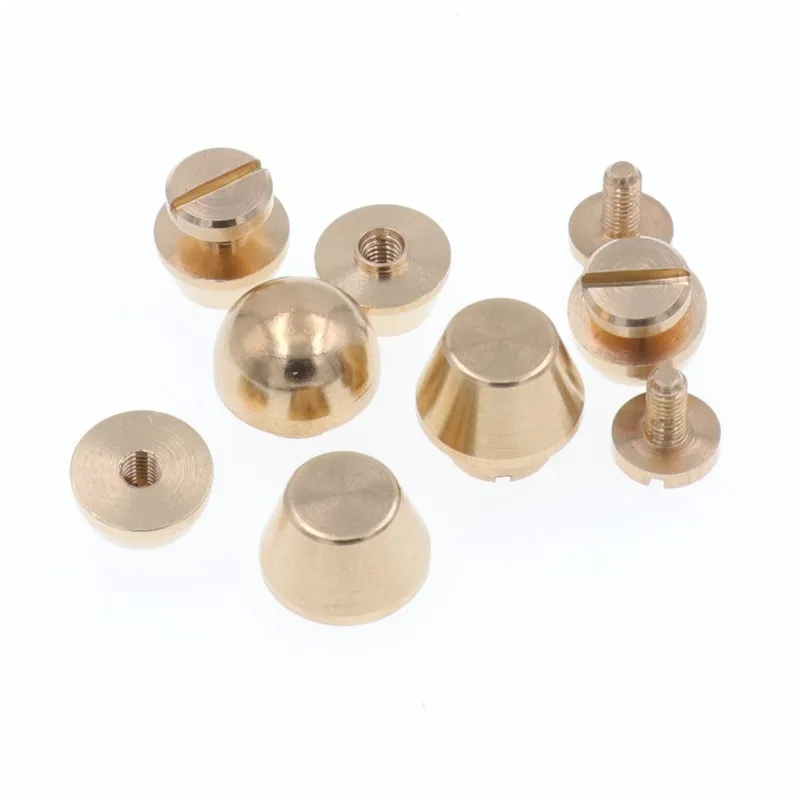 10Pcs 10*6mm Solid Brass Bag Bottom Studs Foot Nails Shackles Screw Rivet For Belt Hat Shoes Leather Craft DIY Accessories