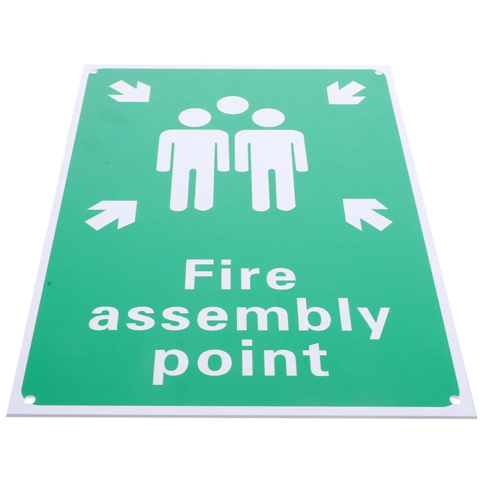 Fire Assembly Point Sign Heavy Duty PVC Emergency Safety Sign Clear Symbol Text Outdoor Office Garage Bar Garden Fire Safety