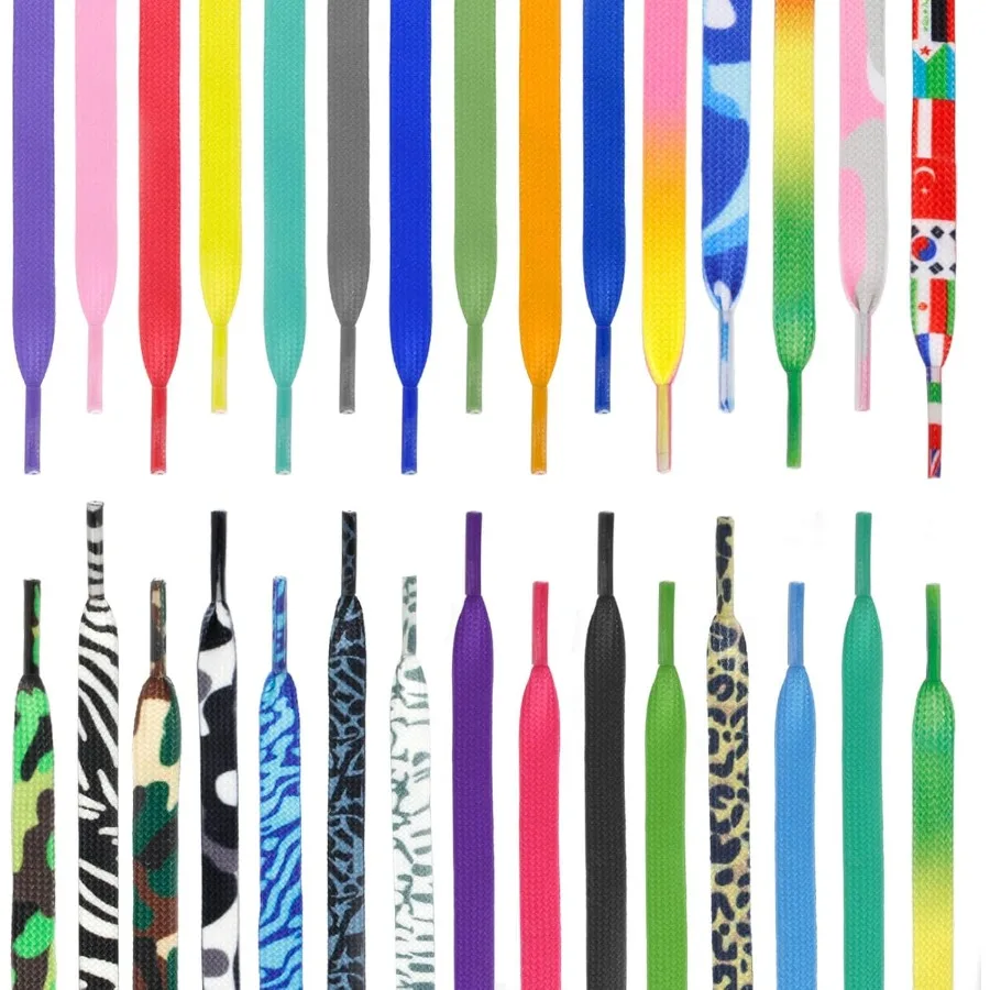 أربطة أحذية مسطحة ملونة: 2 P Raiow مطبوعة للأحذية الرياضية