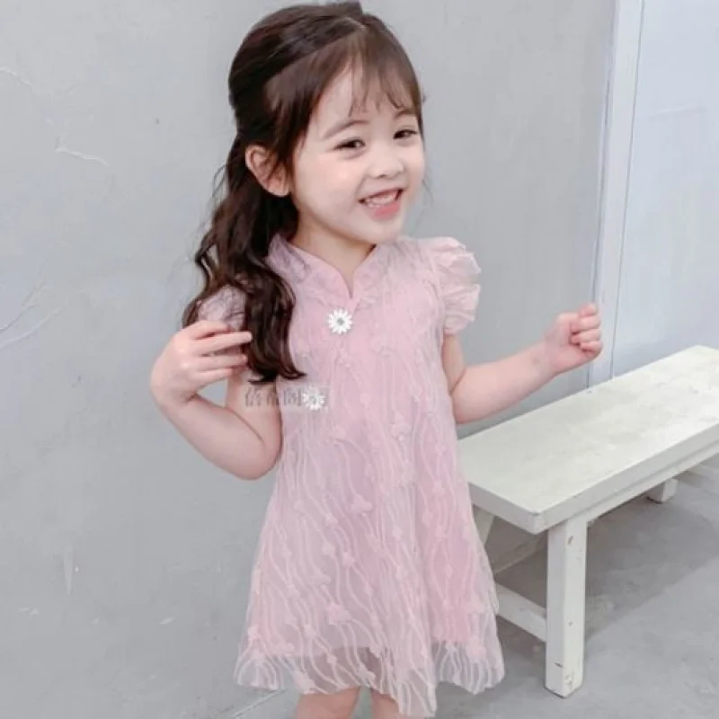 

Children's Clothing Girls' Dress Summer New Summer Dress Kids' Skirt Summer Western Style Little Girl Lace Princess Dress