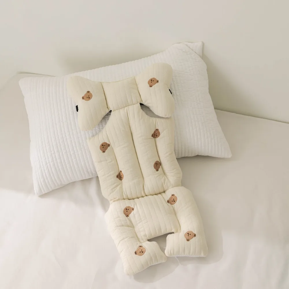 

Дышащая подушка для сиденья детской коляски, хлопковый матрас с вышивкой, универсальный утолщенный коврик для автомобильного сиденья Four Seasons