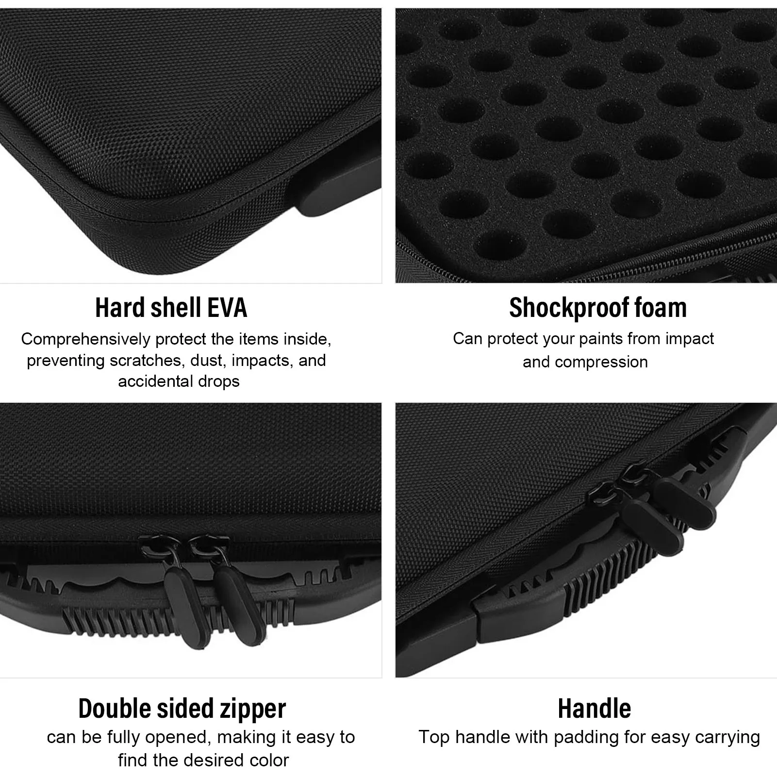 منظم تخزين حبر الكحول يحمل 60 زجاجة مقاومة للماء ومضادة للصدمات وحقيبة حمل للطلاء جيوب داخلية للدهانات