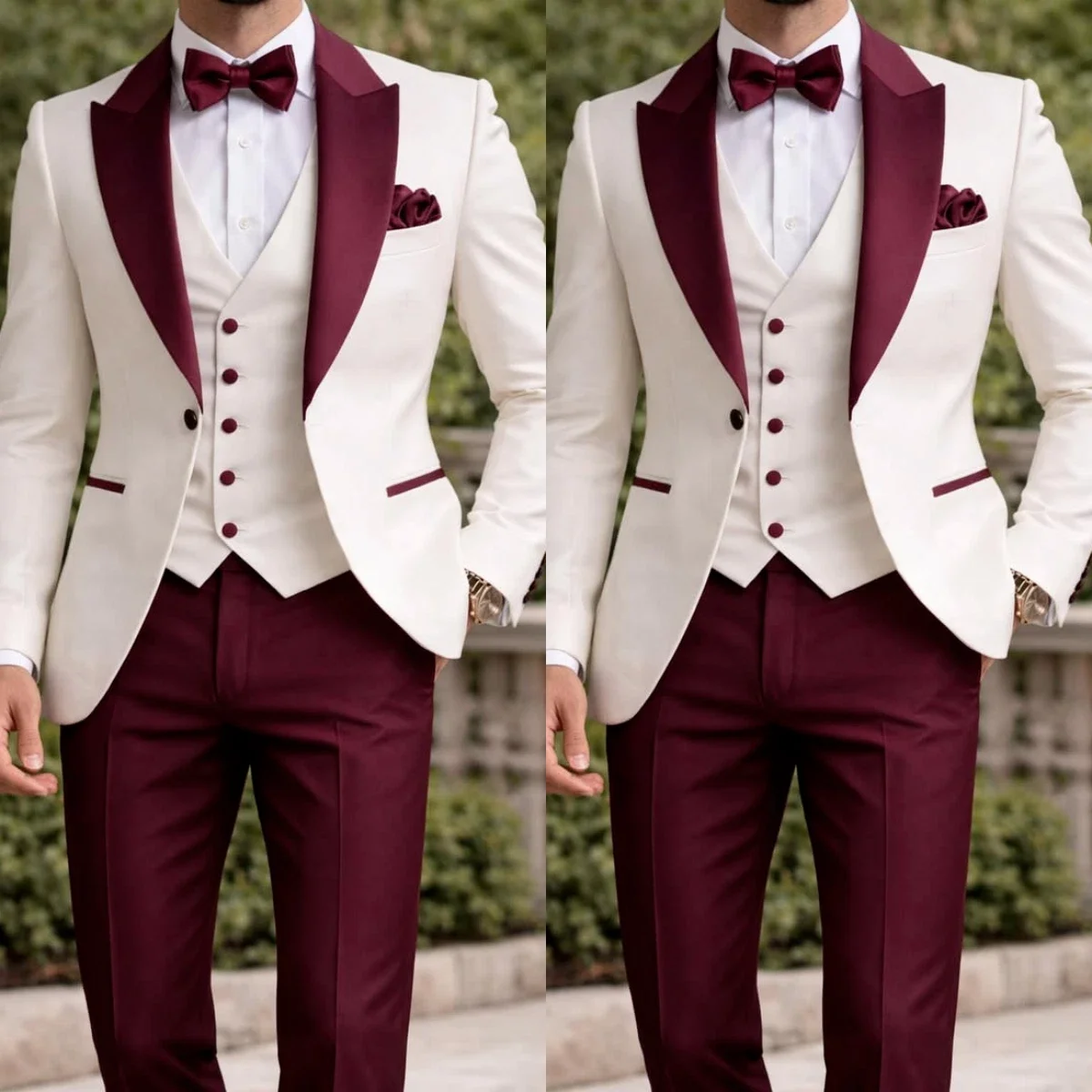 Men 3 Piece Wedding Suit Cream - Men'S Grooming Cream ulasan dan harga
