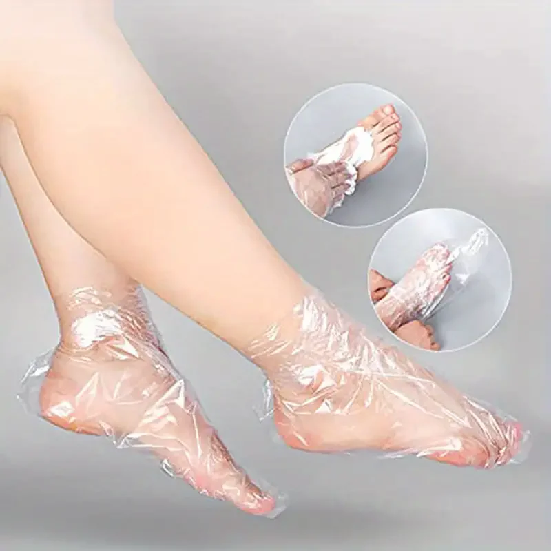 Transparent Disposable Foot Bags Detox SPA Covers Pedicure Prevent Infection Remove Chapped Bath Wipe Foot Care Tools 100PCS/bag image 6