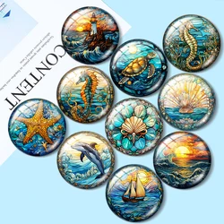 Fantastic Beachy 10pcs 12mm/18mm/20mm/25mm Round photo glass cabochon demo flat back Making findings