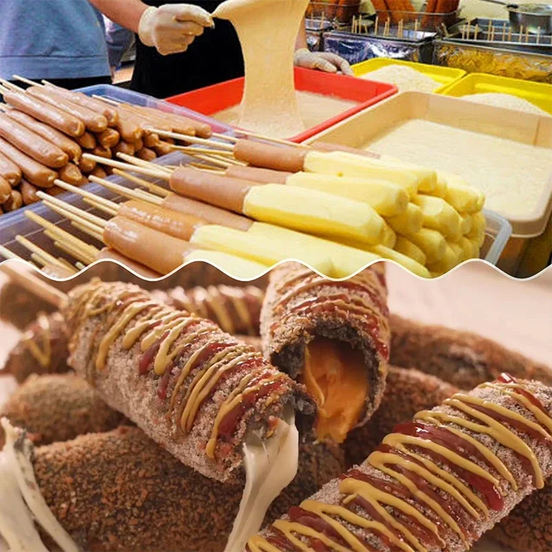 &12L Large Capacity Commercial Automatic Cheese Hot dog Sticks Fryer Electric Deep Hot Corn Dog Fryer Machine Snack Machines