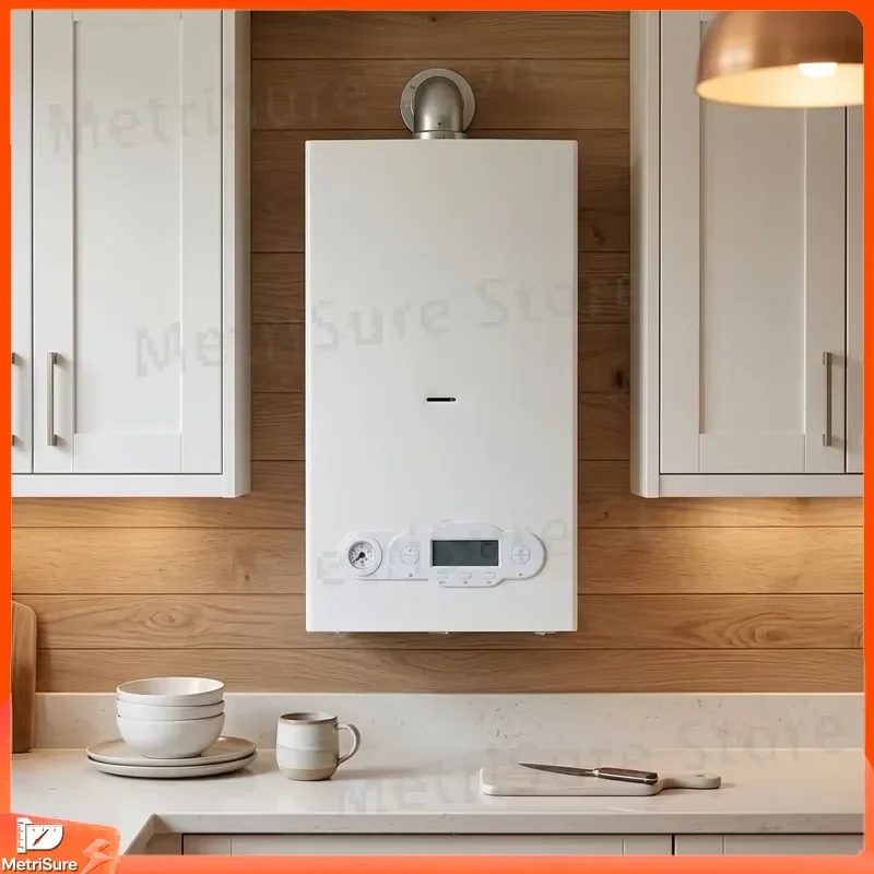 Wall Mounted Gas Boiler with Intelligent Temperature Control LED Display Energy Saving High Efficiency Heating System for