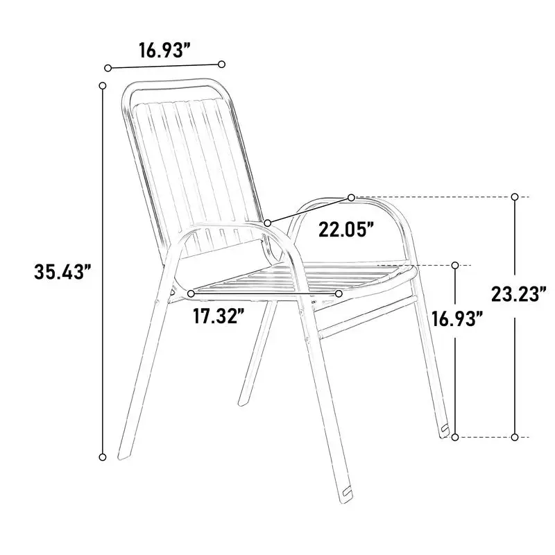 طقم طعام خارجي مكون من 5 قطع مع كراسي بلاستيكية وطاولة فولاذية لفناء الحديقة، لون بني