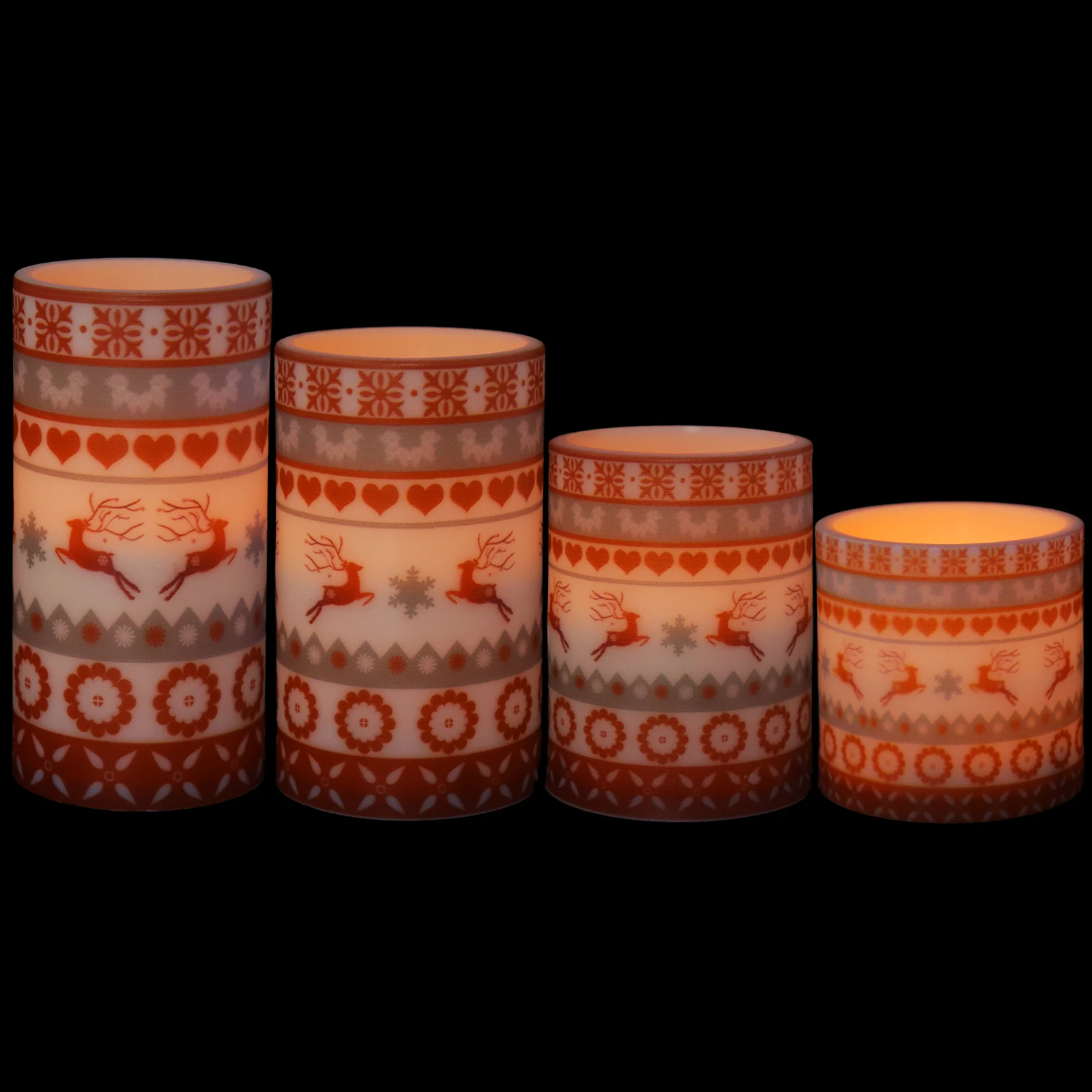 

4pcs LED Christmas Candles Electronic Waxless Decorative Lights Home Party Xmas Outdoor 3 Sizes 4 5 6 Inch Safe