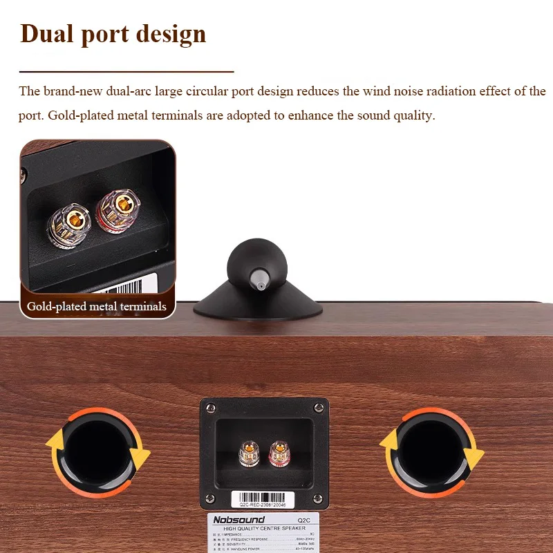 Q2C HiFi Center Passive Speaker 100W Output Power 5.25 - Inch 3 - Way Frequency Division Wooden Home Theater Speaker 8 Ohms