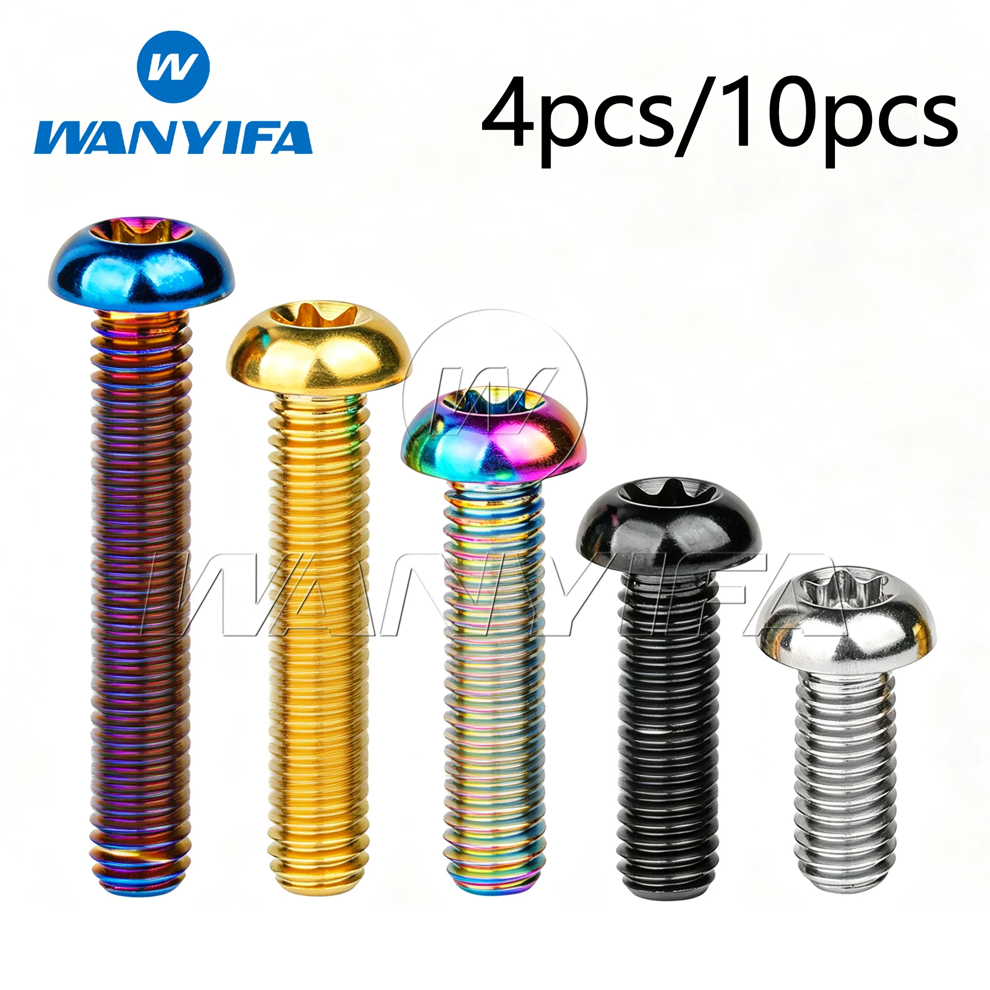 Wanyifa Titanbolzen M6x10 15 20 25 30 35mm Torx-Kopf T30 Schrauben für Motorrad Auto 4/10 Stück