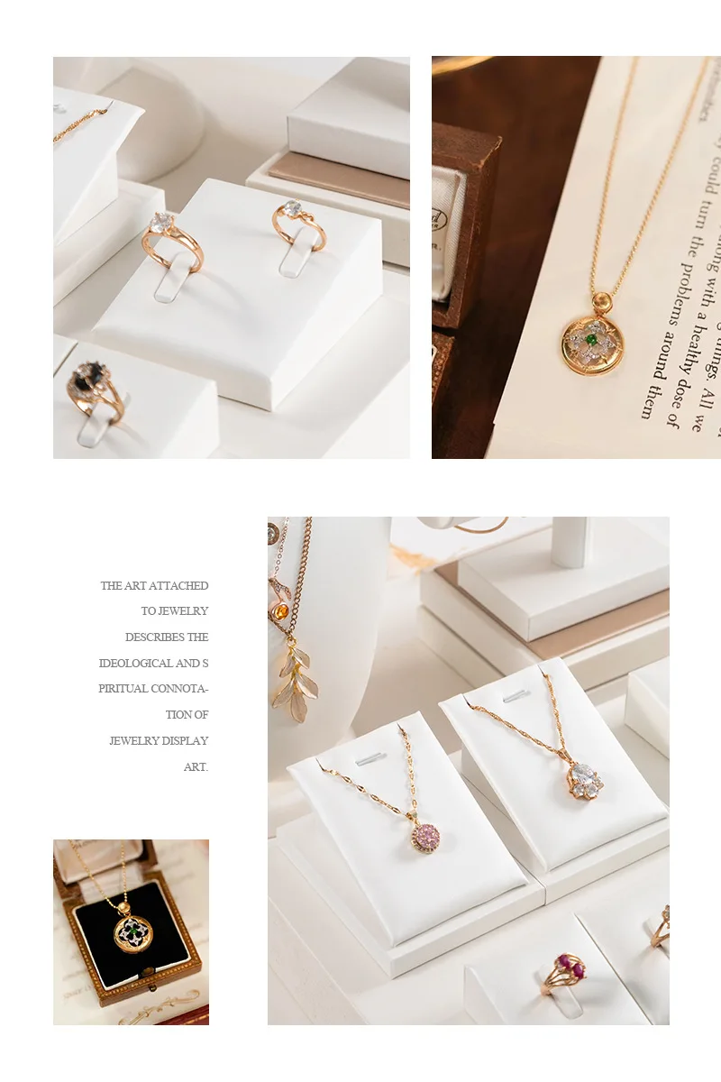 Pure WhiteJewelry Exhibitor Props Bracelet Earring Frame Wiredrawing Table Jewelry Tray Necklace Earring Ring Jewelry Display