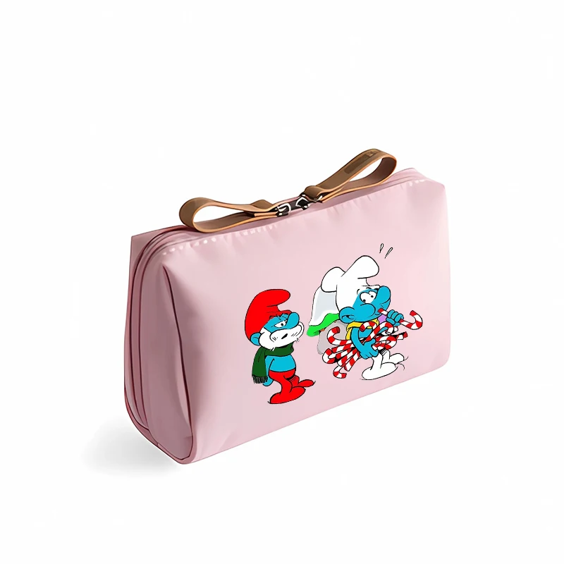 Anime Smurfs donne astuccio cosmetico ragazza film Cartoon stampa femminile adolescente ufficio portatile studente moneta trucco borsa carino Vogue