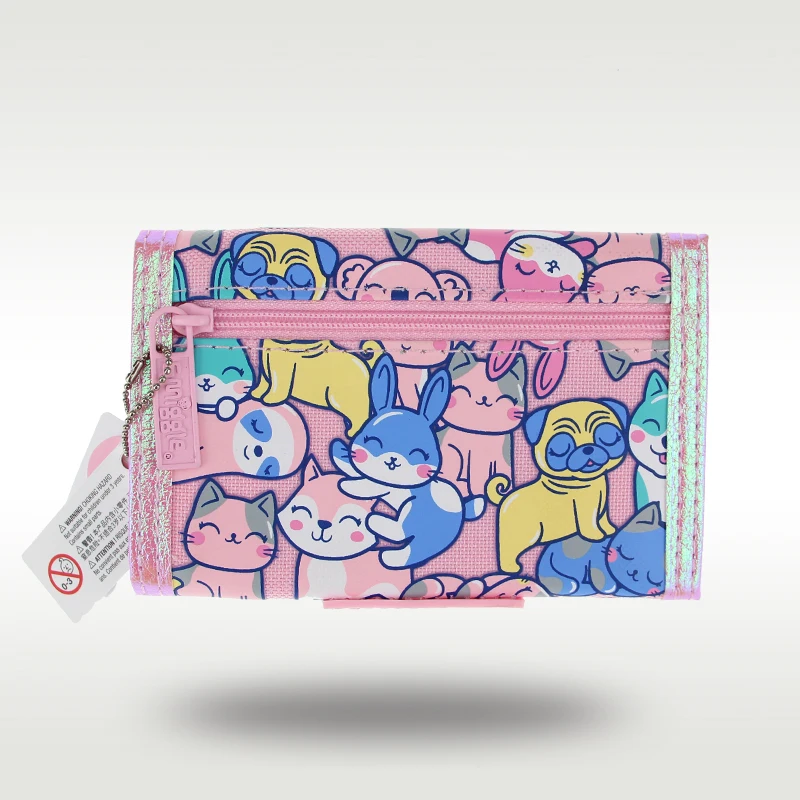 Australia Smiggle Children's Wallet Girls Cute Puppy Pink Coin Purse Card Bags Case Kawaii Clutch Bag 5 Inches