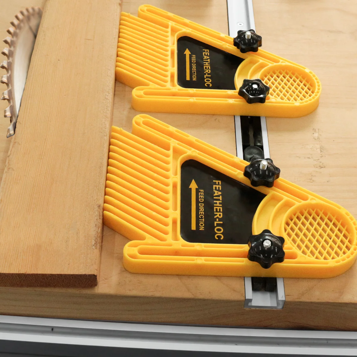 2 Packs Yellow Featherboard for Router Tables Saws, for Woodworking T-slots Miter Slots on Tablesaws, Router Band Saws and Fence