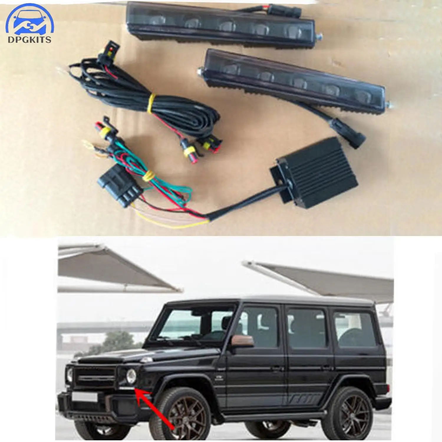 

DPGKITS 2Pcs W463 LED Daytime Portable Runnig Light DRL kits For Mercedes Benz G-Class G500 G550 G65 G63 AMG 2002 To 2018