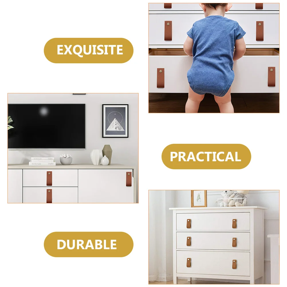 

5Pcs PU Cabinet Drawer Pulls Replacement Handles for Wardrobe Dresser Cupboard Furniture Knobs Modern Practical
