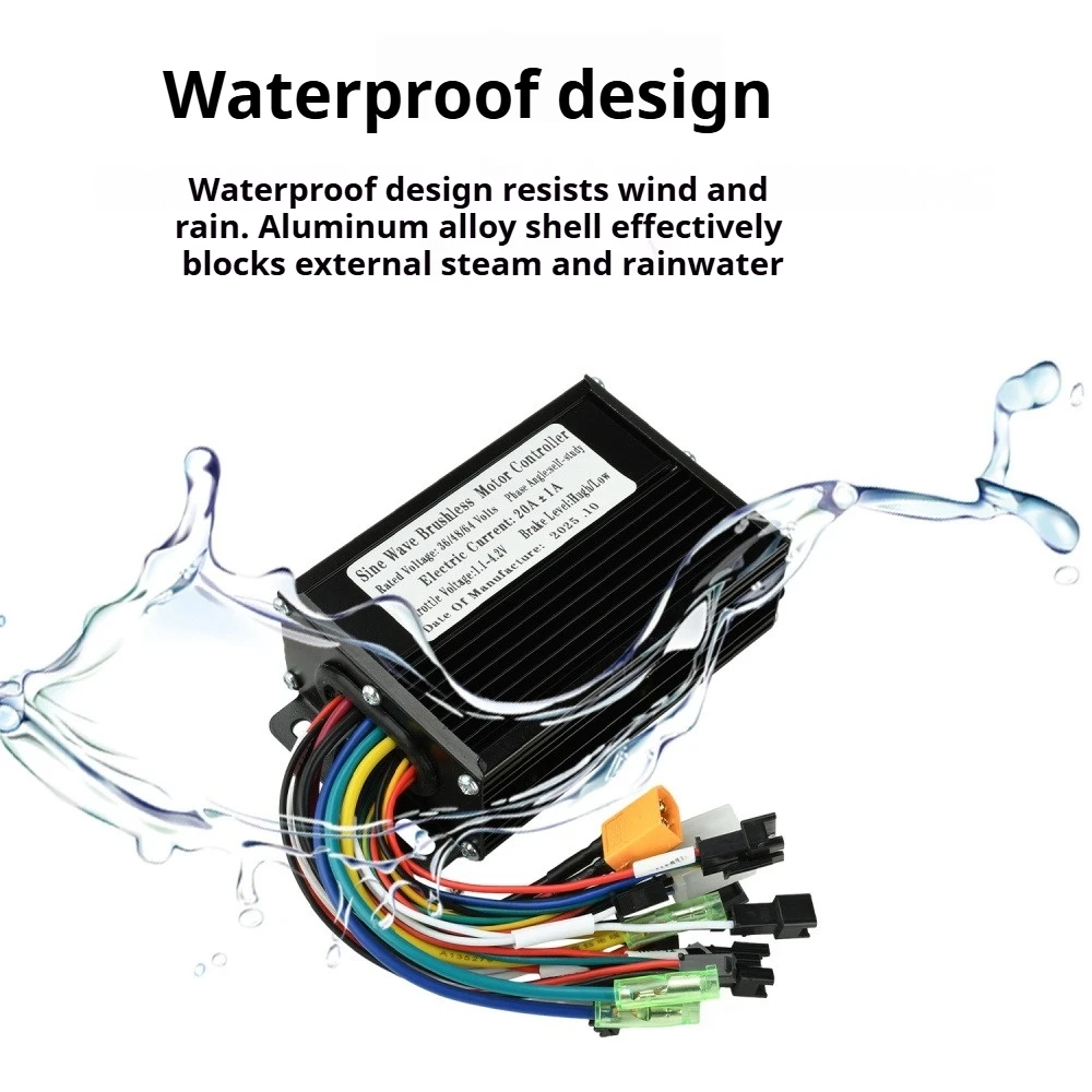 20A 36V 48V DC Motor Brushless Motor Controller  Electric Bike Sine Wave DC Electric Motor Controller for 350W-500W Motor