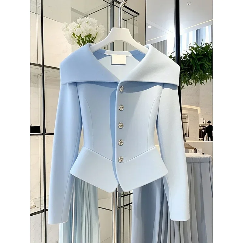 Autumn French Short Jacket Women Top Korean Fashion Sweater Luxury Temperament Slim Fit Blazer Coat Women Clothing Vintage Chic