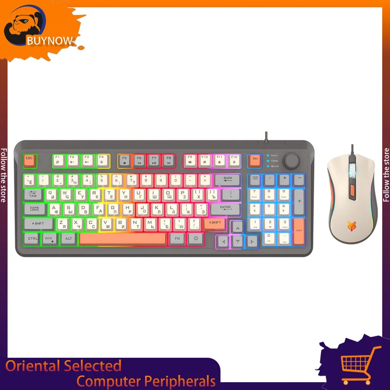 K82 Flash Silver Fox Russian Wired Usb Tri-Color Gaming E-Sports Multi-Color Backlighting Computer Peripheral Office Keyboard