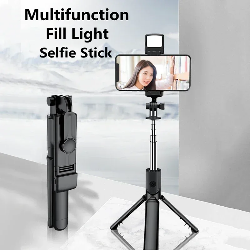 

Wireless Bluetooth With Fill Light 360-Degree Rotation Selfie Stick Remote Shutter Tripod For iphone xiaomi huawei Phone Holder