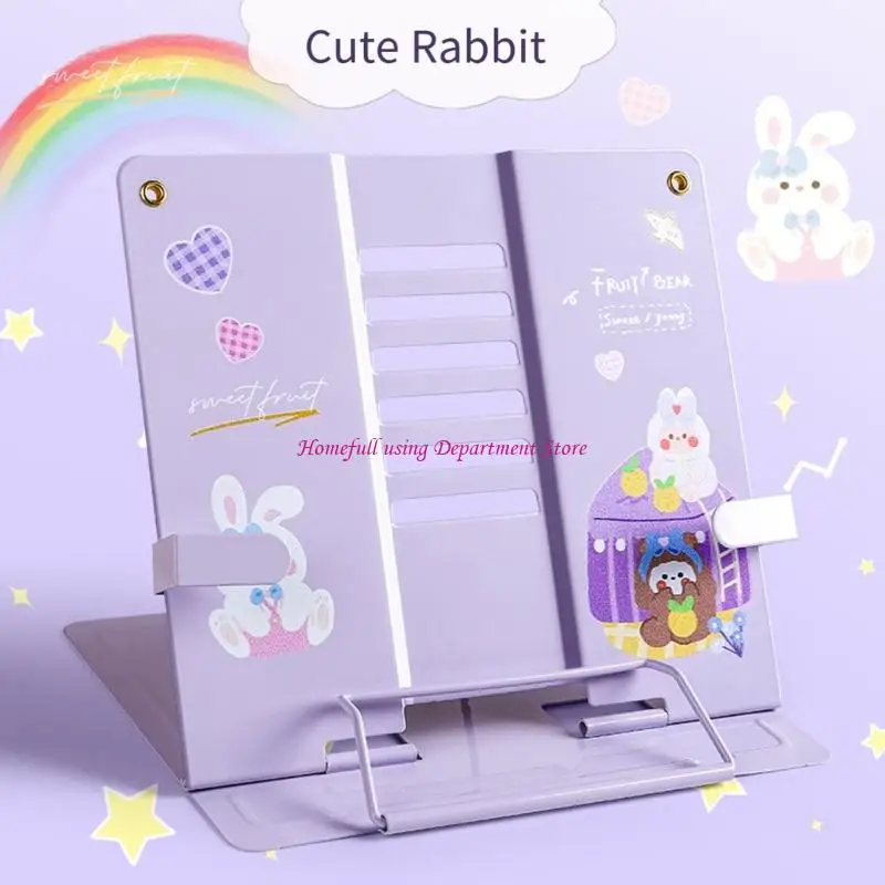 Ergonomic Foldable Reading Stand Metal Frame Adjustable Angles Secure Grip Base For Books Tablets